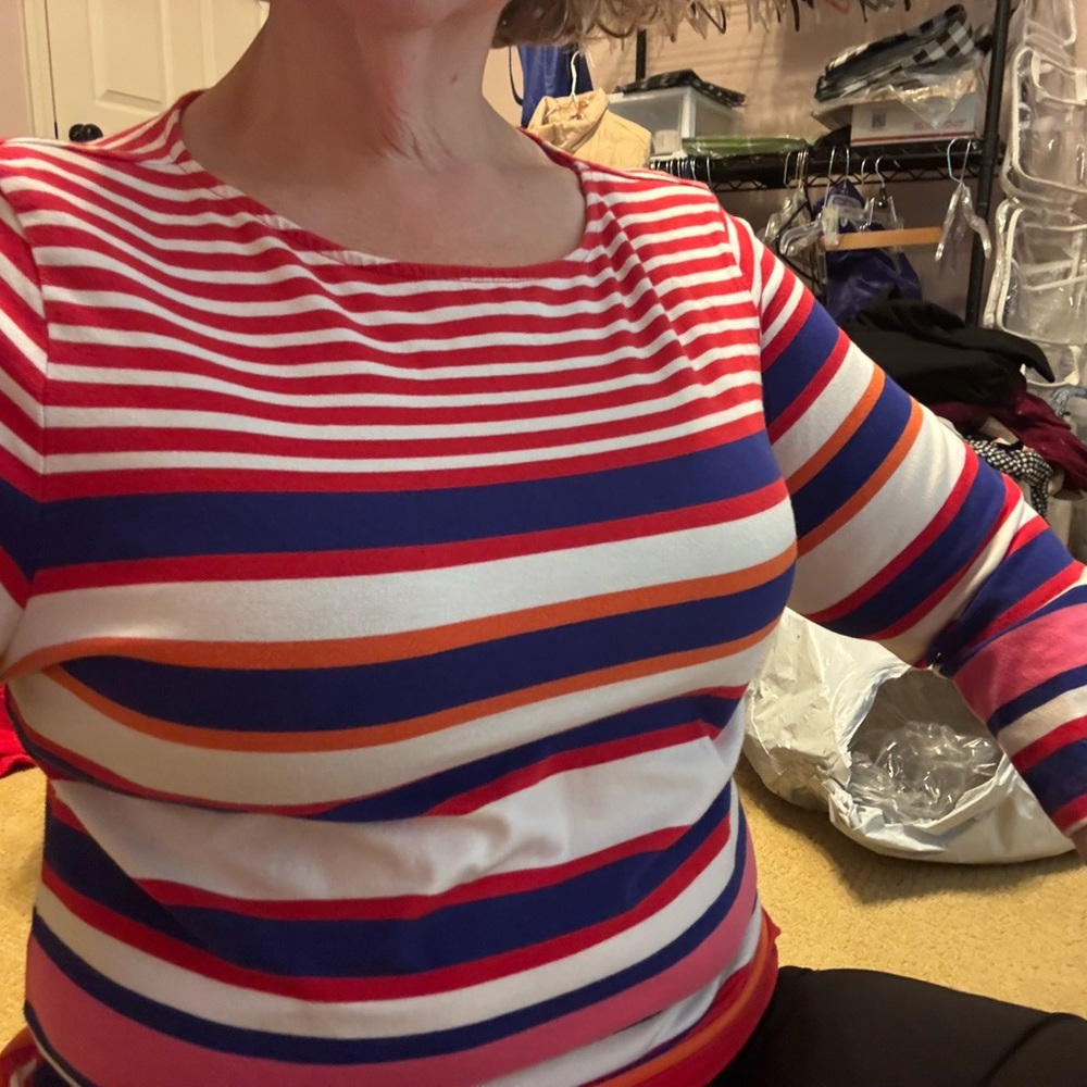 🟣 Ruby Rd. Red and White Striped Garment